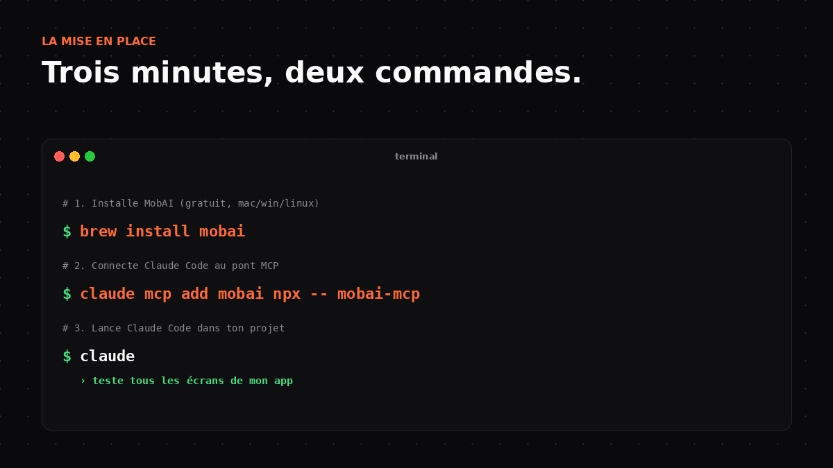 Trois minutes, deux commandes, et Claude prend le simulateur