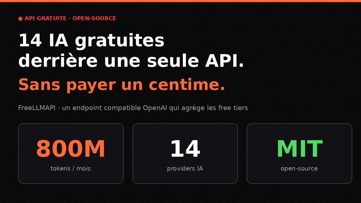 FreeLLMAPI : 14 IA gratuites derrière une seule API compatible OpenAI