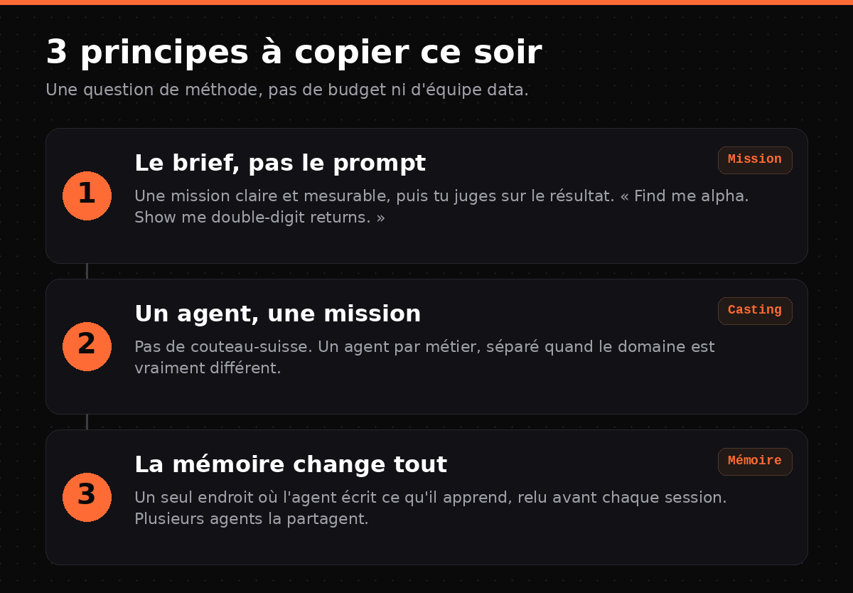 Les 3 principes à copier ce soir