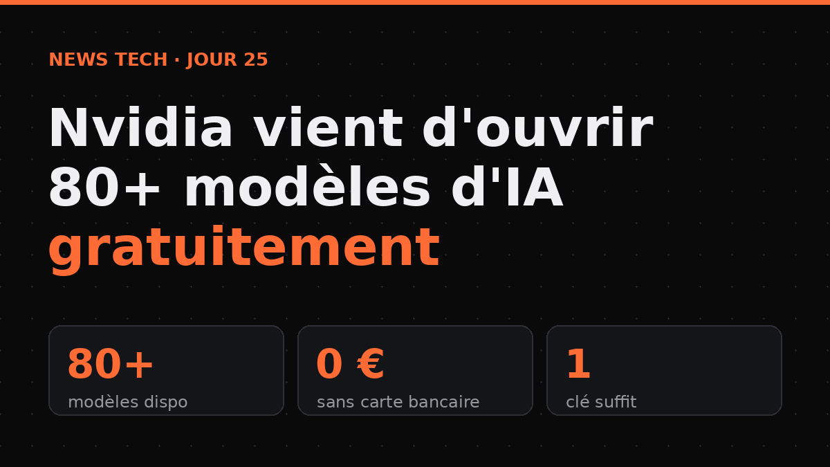 Nvidia ouvre 80+ modèles d'IA gratuitement via API
