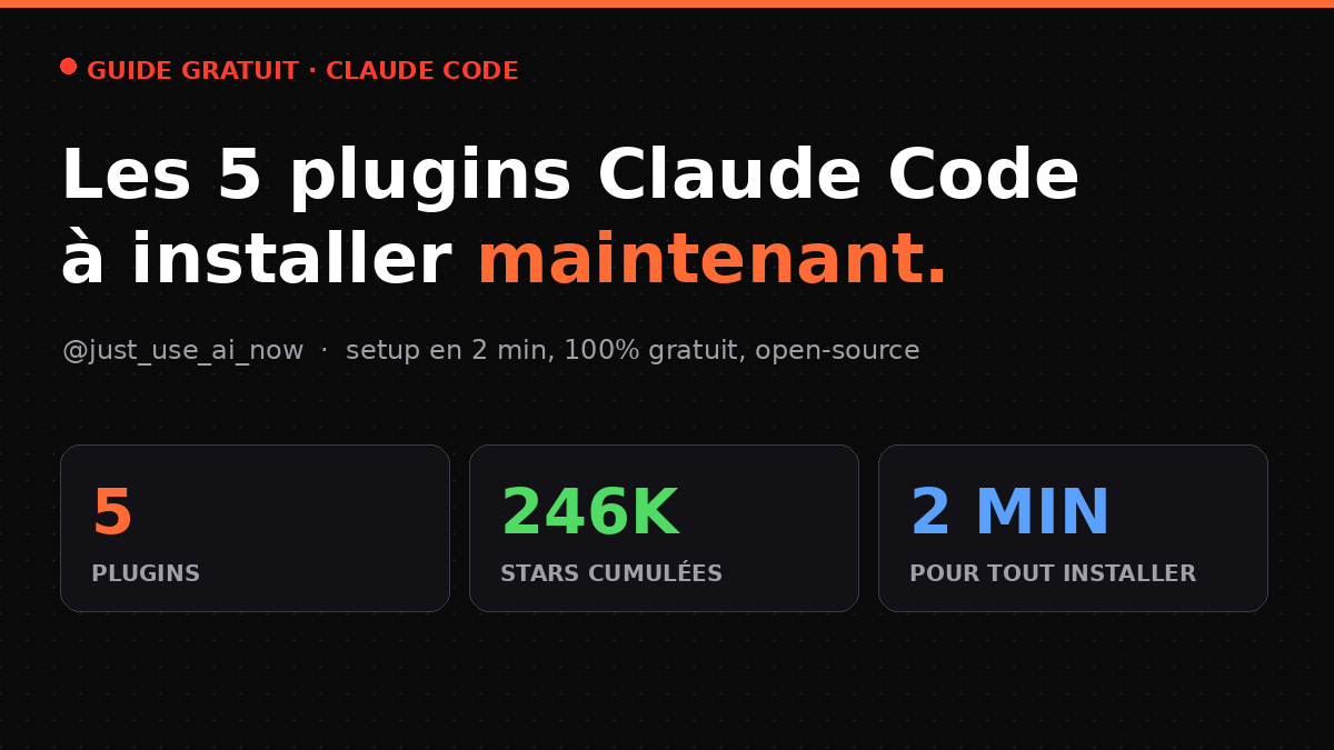 Les 5 plugins Claude Code à installer ce mois-ci (gratuits, 2 min)