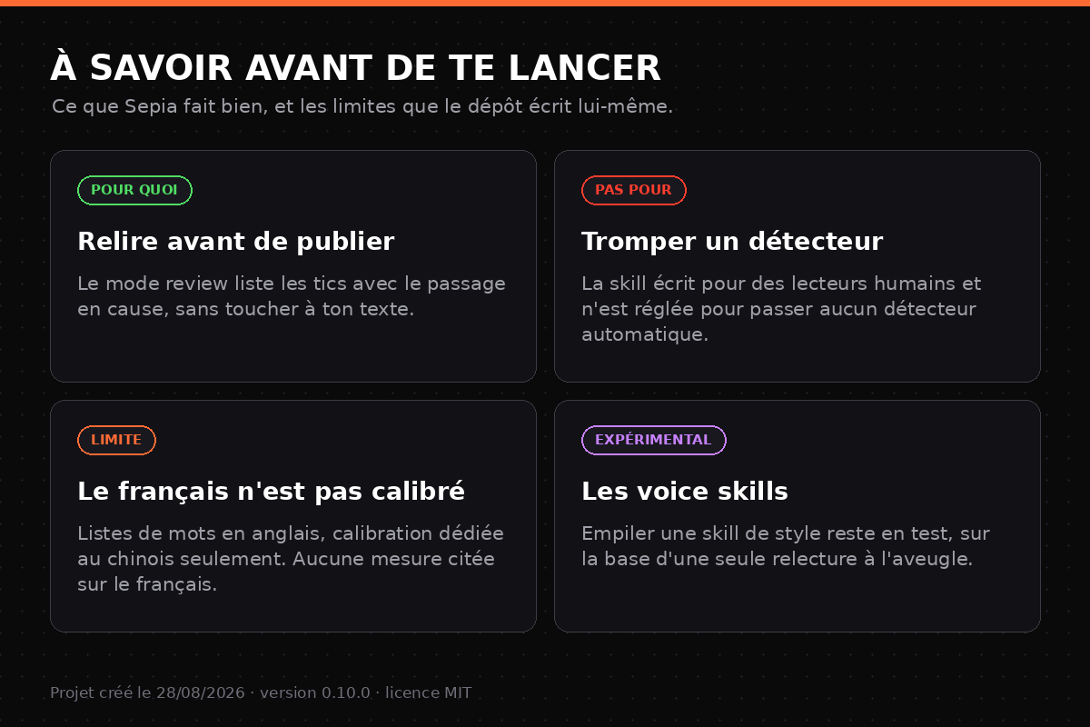 Les points forts et les limites de Sepia à connaître avant de l'installer